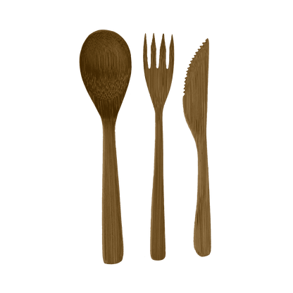 Bamboo Cutlery set with jute bag - Zoco Home 