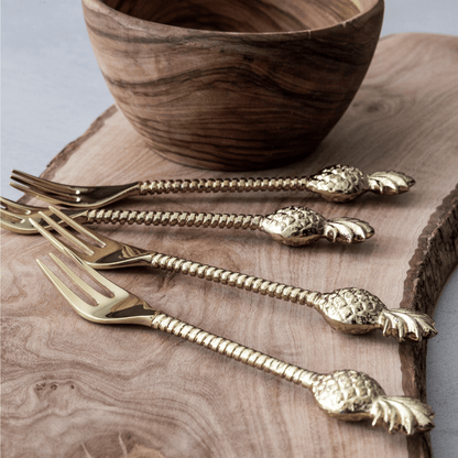 Zoco Home Iron Pineapple Fork | Polished Brass 17cm