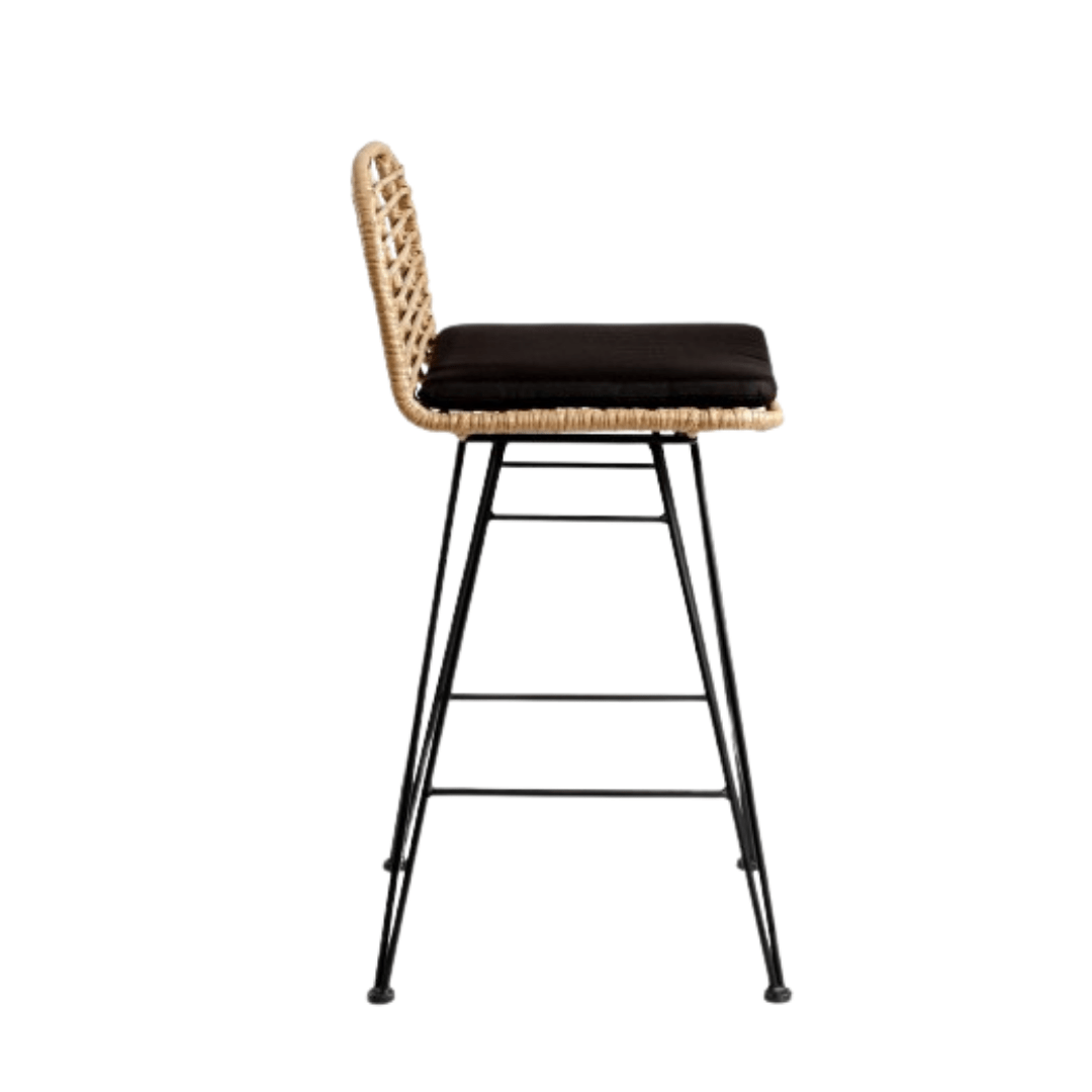 Zoco Home Jaipur Low Bar Stool | Black