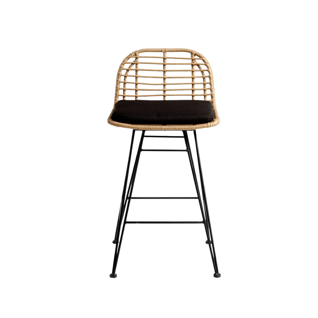 Zoco Home Jaipur Low Bar Stool | Black