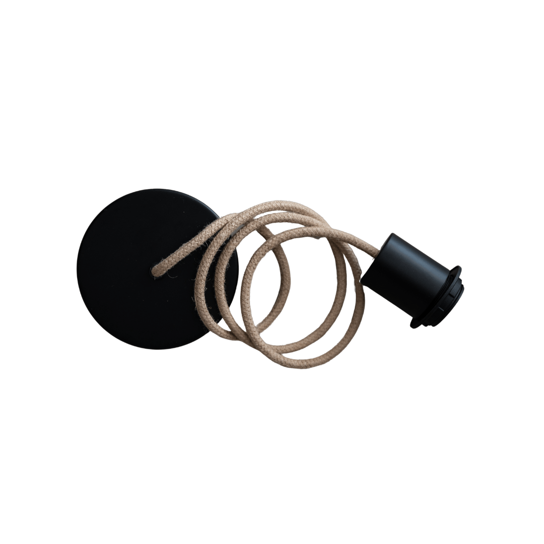 Zoco Home Decor/Lighting Jute Textile Pendant Cable | Natural/Black 1m