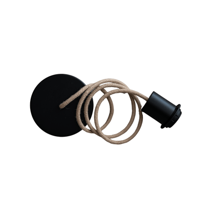 Zoco Home Decor/Lighting Jute Textile Pendant Cable | Natural/Black 2m
