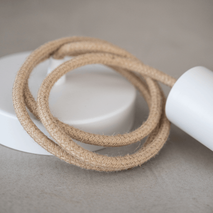 Zoco Home Decor/Lighting Jute Textile Pendant Cable | Natural/White 1m