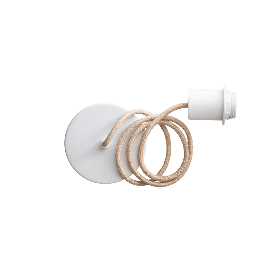 Zoco Home Decor/Lighting Jute Textile Pendant Cable | Natural/White 2m