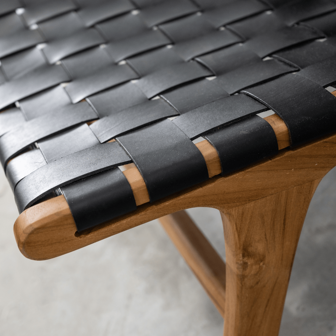 Zoco Home Lounge Chair Leather Belt Lounge Chair | Black