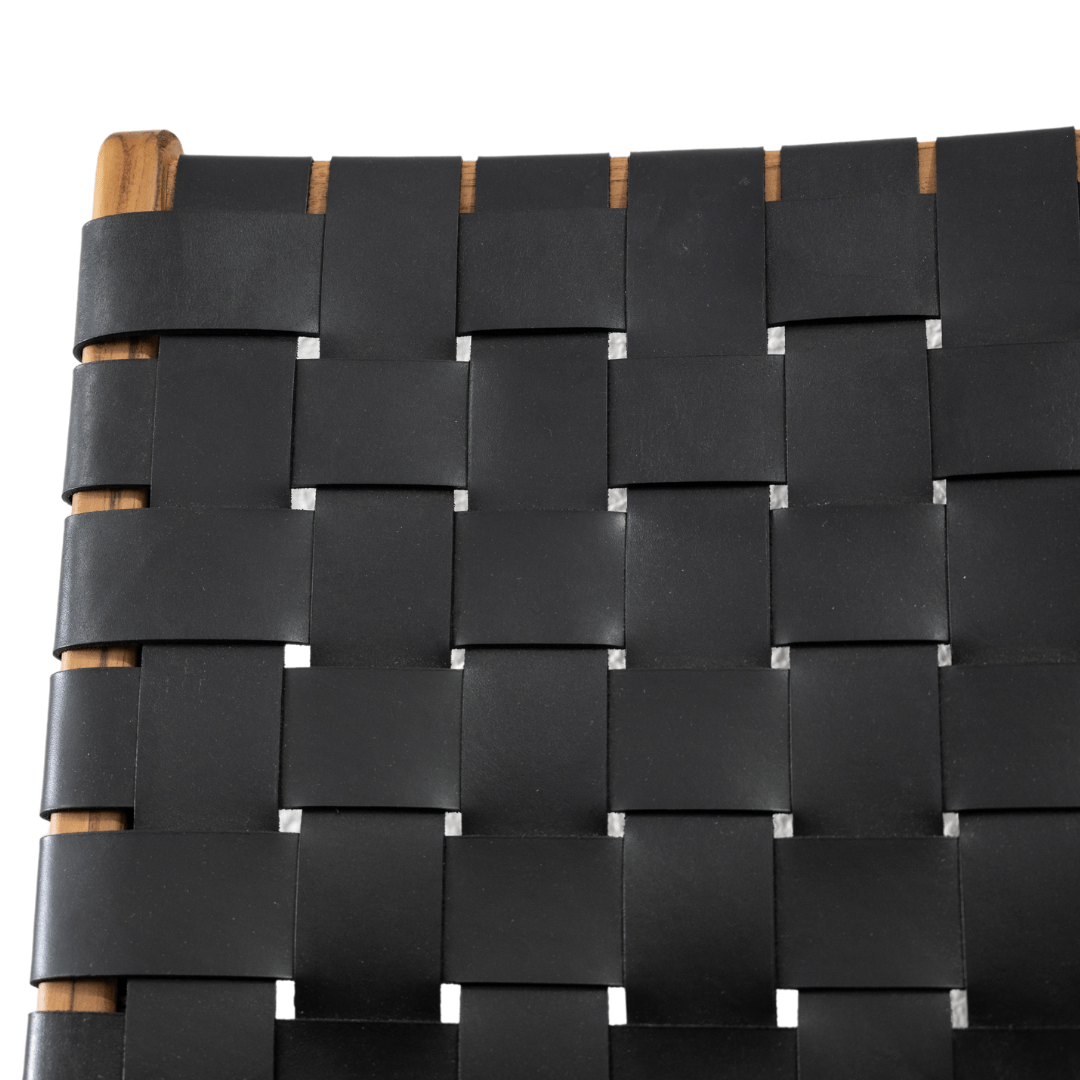 Zoco Home Lounge Chair Leather Belt Lounge Chair | Black