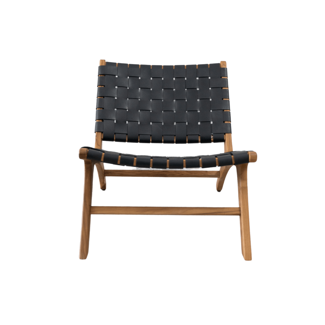 Zoco Home Lounge Chair Leather Belt Lounge Chair | Black