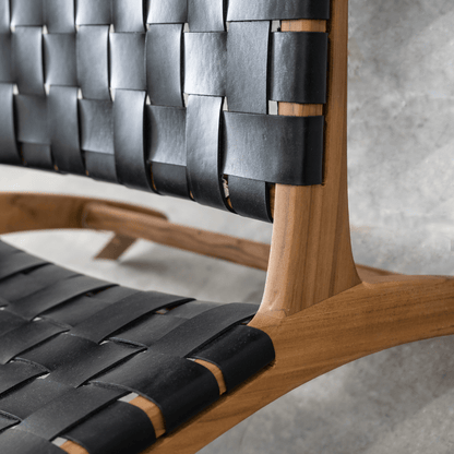 Zoco Home Lounge Chair Leather Belt Lounge Chair | Black