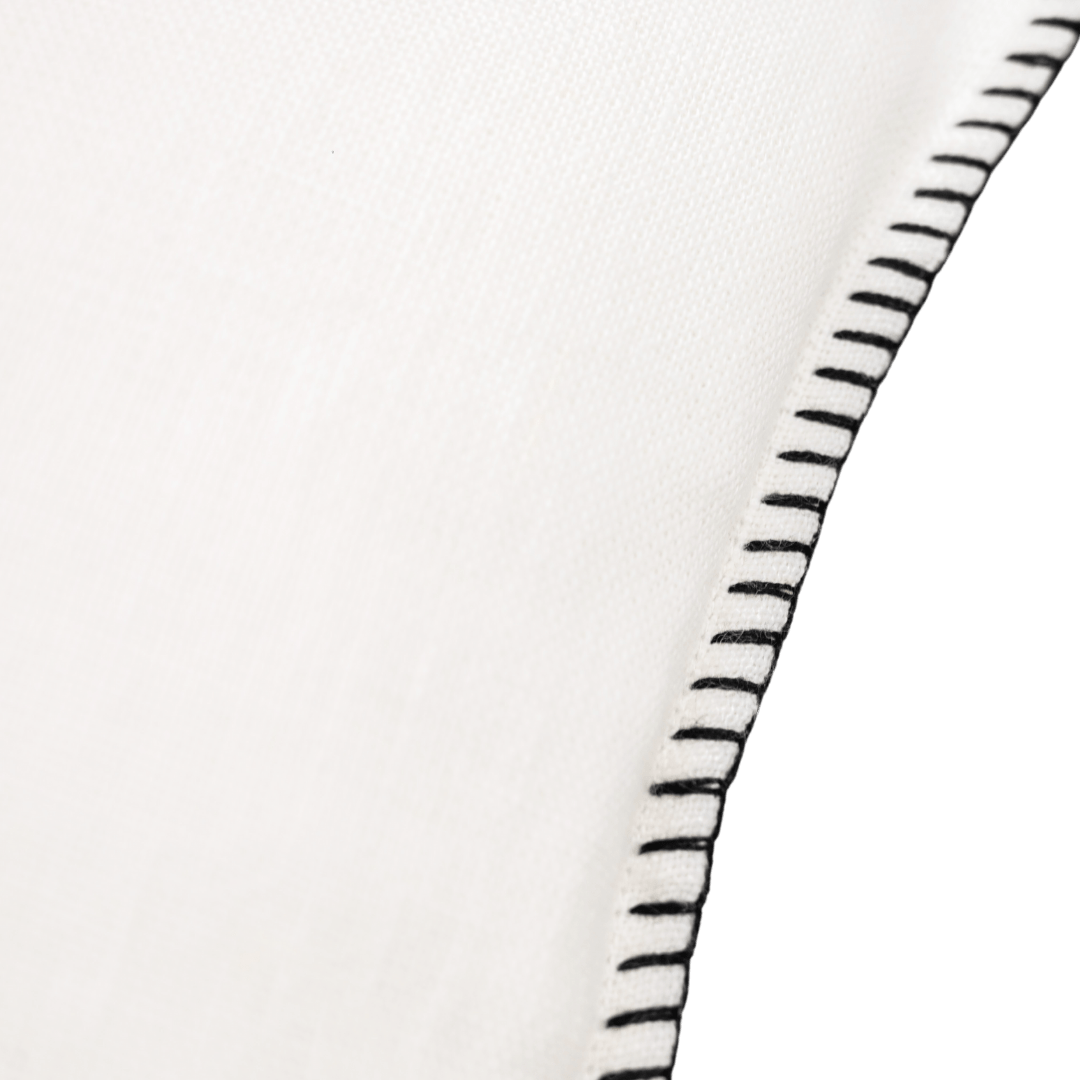 Zoco Home Decor/Textile Linen Cushion Cover | Embroidered Edge | White 40x60cm