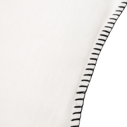Zoco Home Decor/Textile Linen Cushion Cover | Embroidered Edge | White 40x60cm