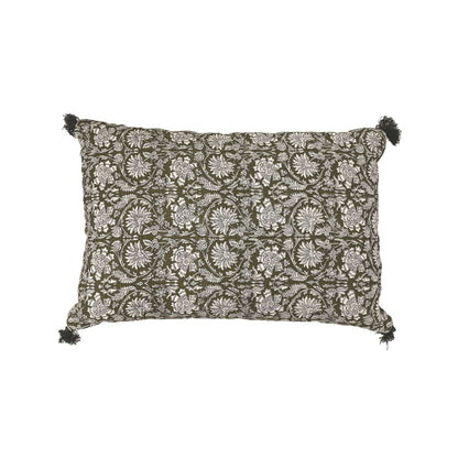Zoco Home Decor/Textile Linen Cushion Cover | Khaki Flower | 40x60cm