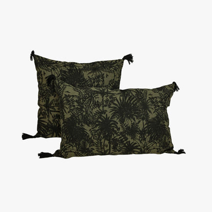 Zoco Home Decor/Textile Linen Cushion Cover | Mahe Palm | Kaki 40x60cm