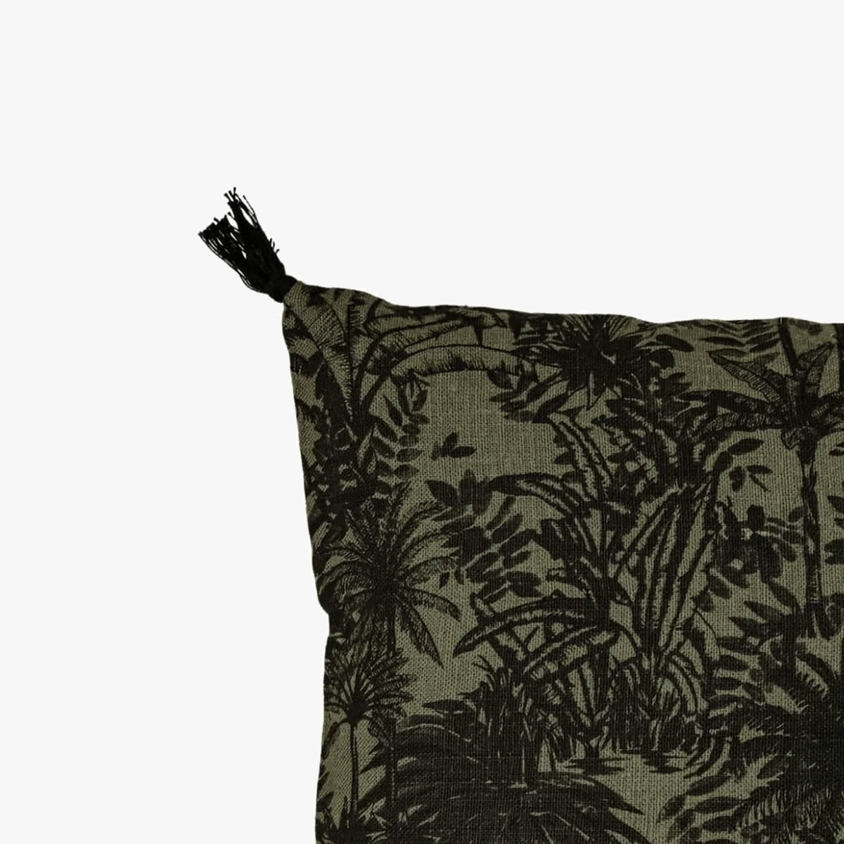 Zoco Home Decor/Textile Linen Cushion Cover | Mahe Palm | Kaki 40x60cm