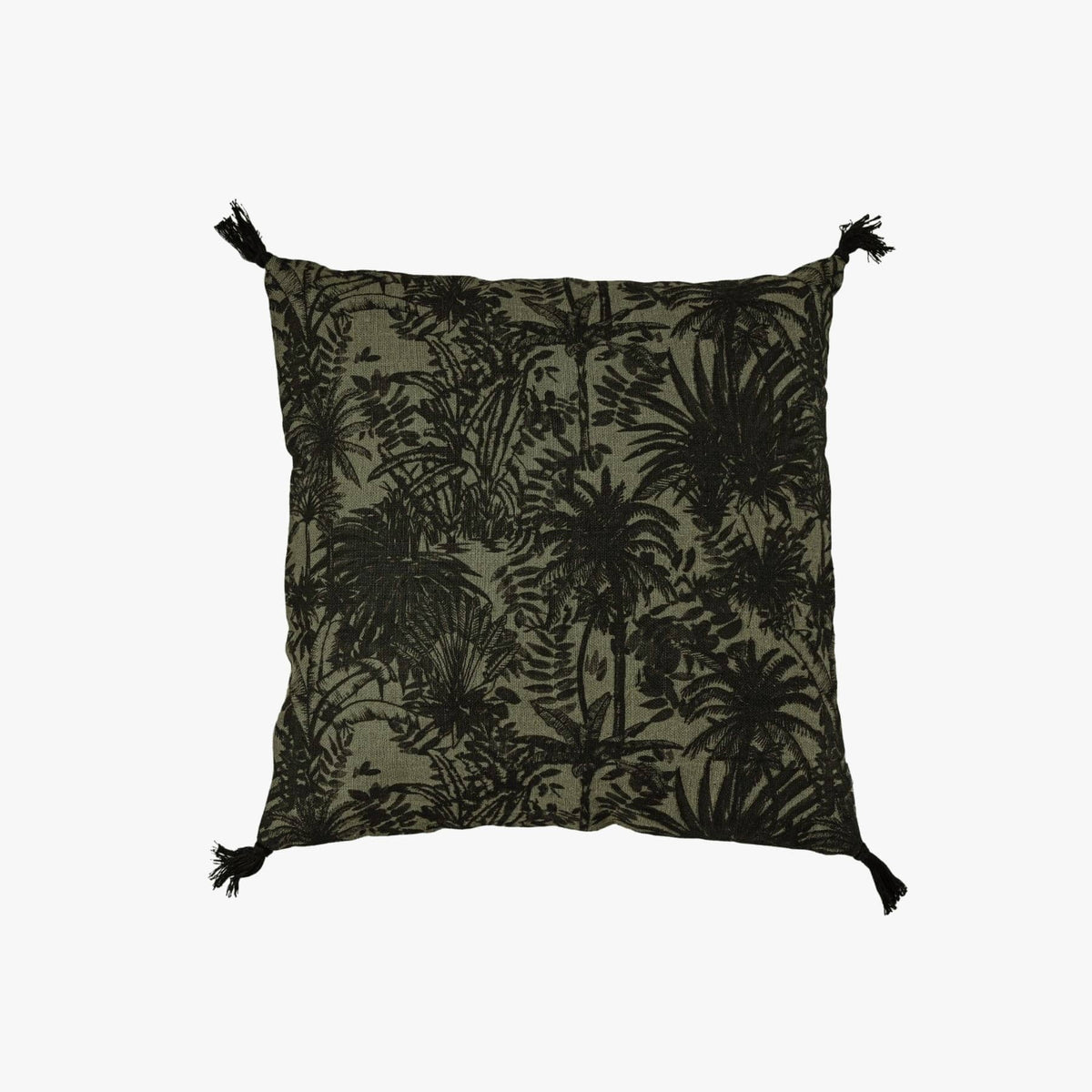 Zoco Home Decor/Textile Linen Cushion Cover | Mahe Palm | Kaki 45x45cm