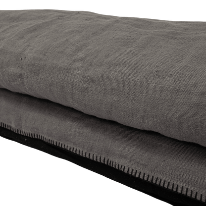 Zoco Home Decor/Textile Linen Quilt Cover | Embroidered Edge | Granit 200x85cm