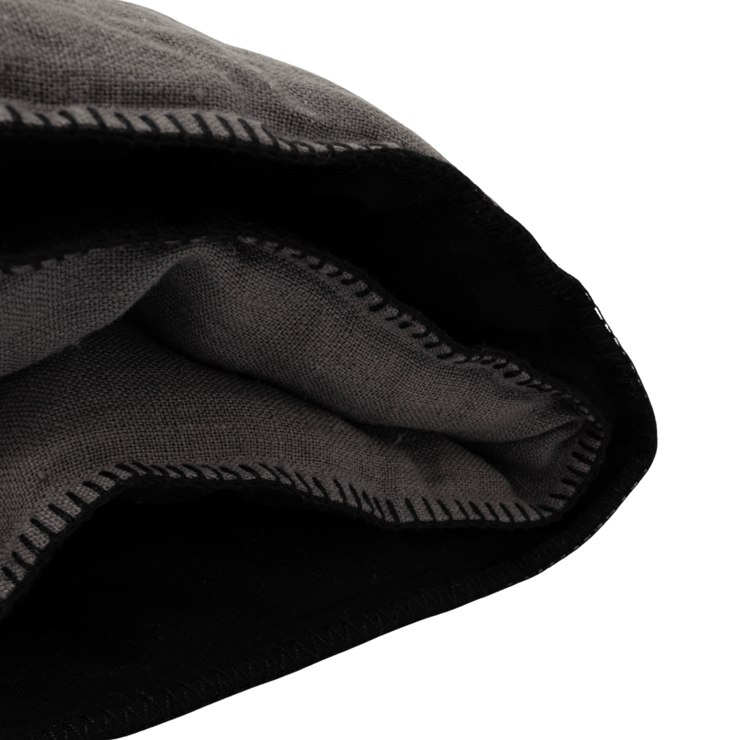 Zoco Home Decor/Textile Linen Quilt Cover | Embroidered Edge | Granit 200x85cm
