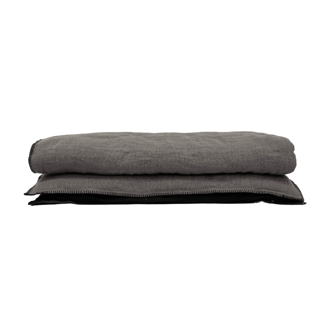 Zoco Home Decor/Textile Linen Quilt Cover | Embroidered Edge | Granit 200x85cm