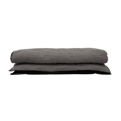 Zoco Home Decor/Textile Linen Quilt Cover | Embroidered Edge | Granit 200x85cm