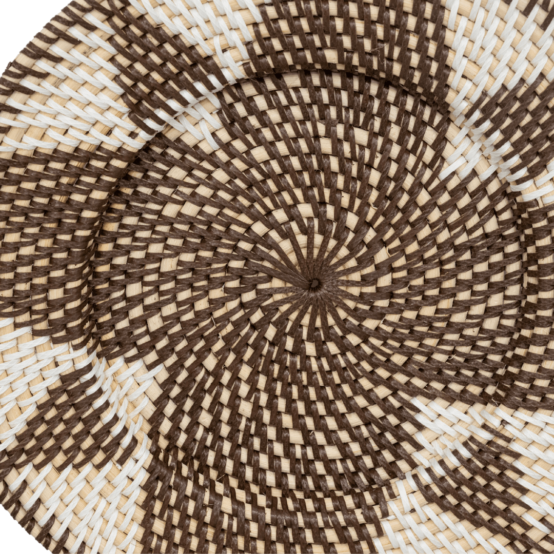 Zoco Home Decor/Accessories Lontar Deco Basket | Diamond Motif | Brown/White 30cm