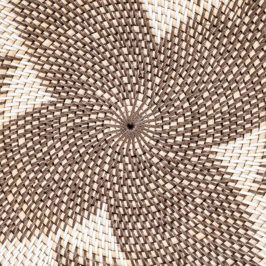 Zoco Home Decor/Accessories Lontar Deco Basket | Diamond Motif | Brown/White 40cm