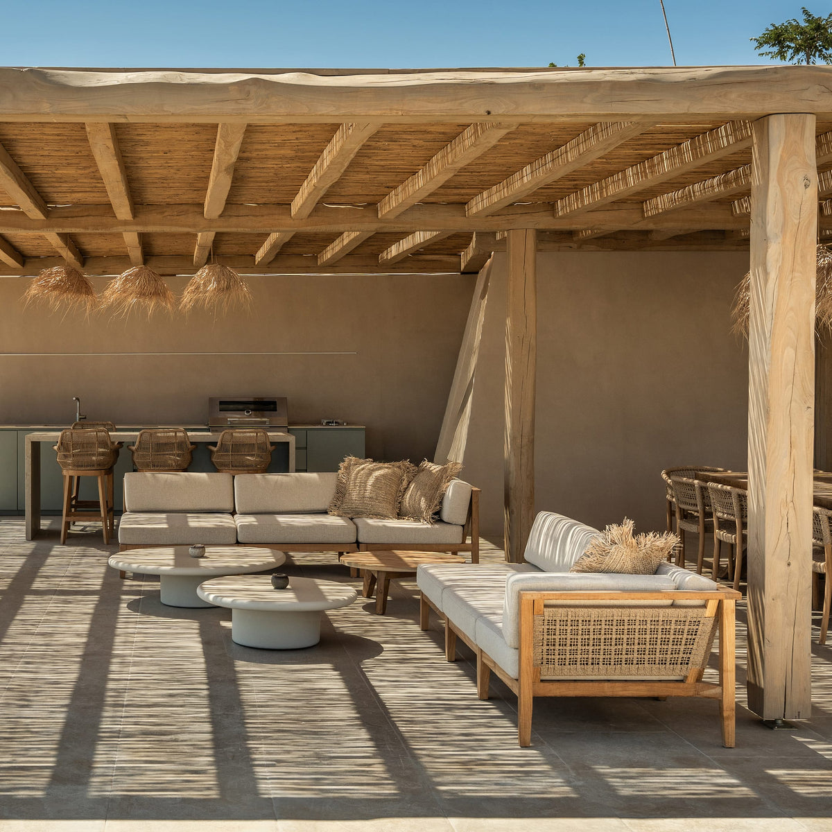 Zoco Home Outdoor/Sofa/Modular Menorca Woven Back Modular Sofa