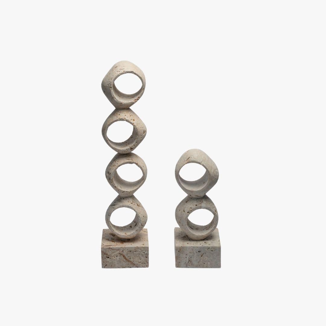 Zoco Home Naira Travertine Ring Sculpture IV