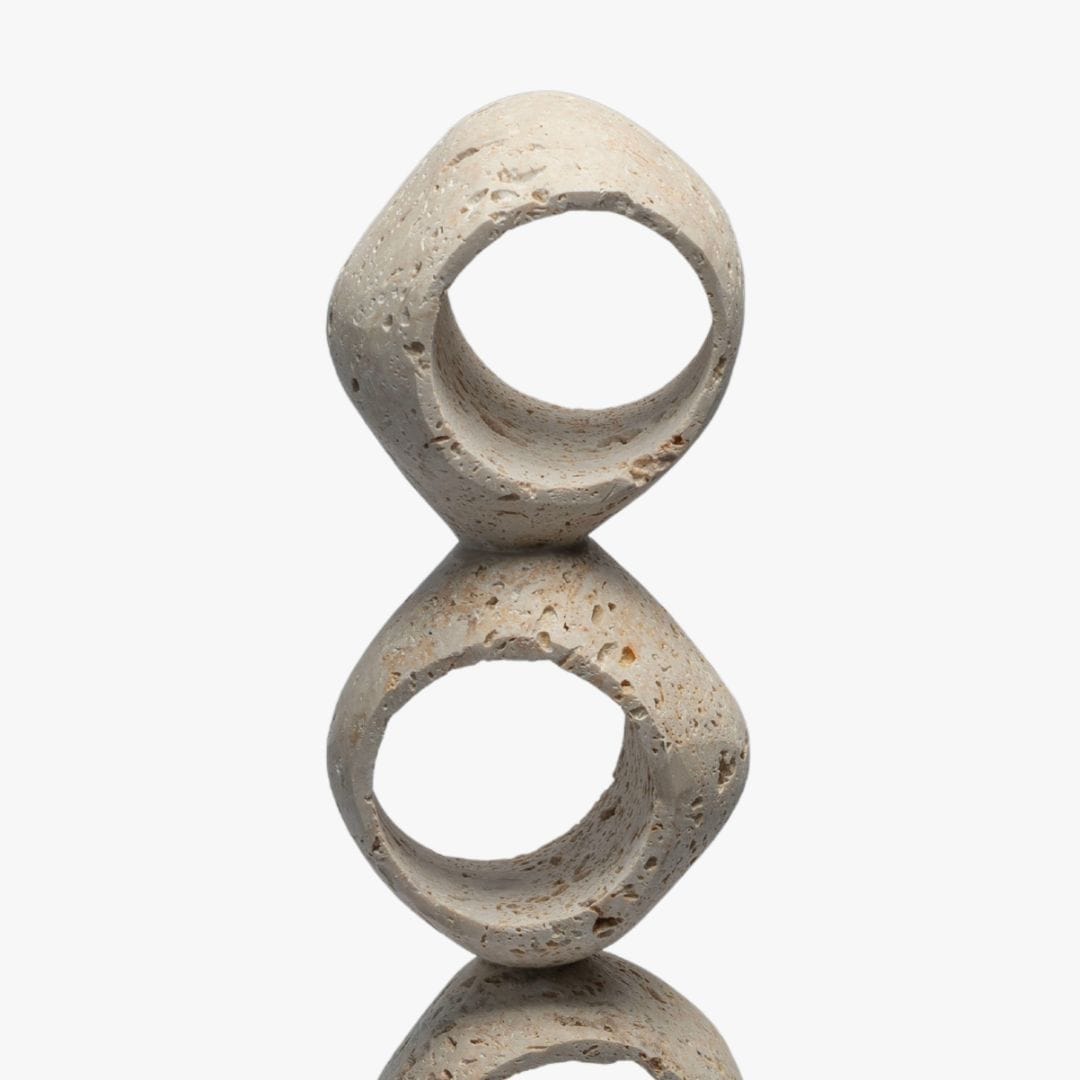 Zoco Home Naira Travertine Ring Sculpture IV