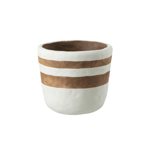 Zoco Home Nakuru Vase | White/Brown 18x15.5cm