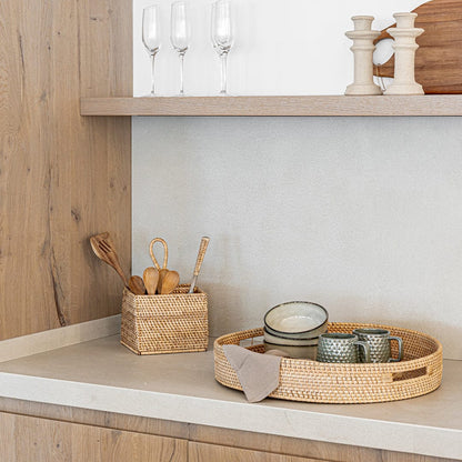 Zoco Home Decor/Kitchen Organic Rattan Cutlery Holder