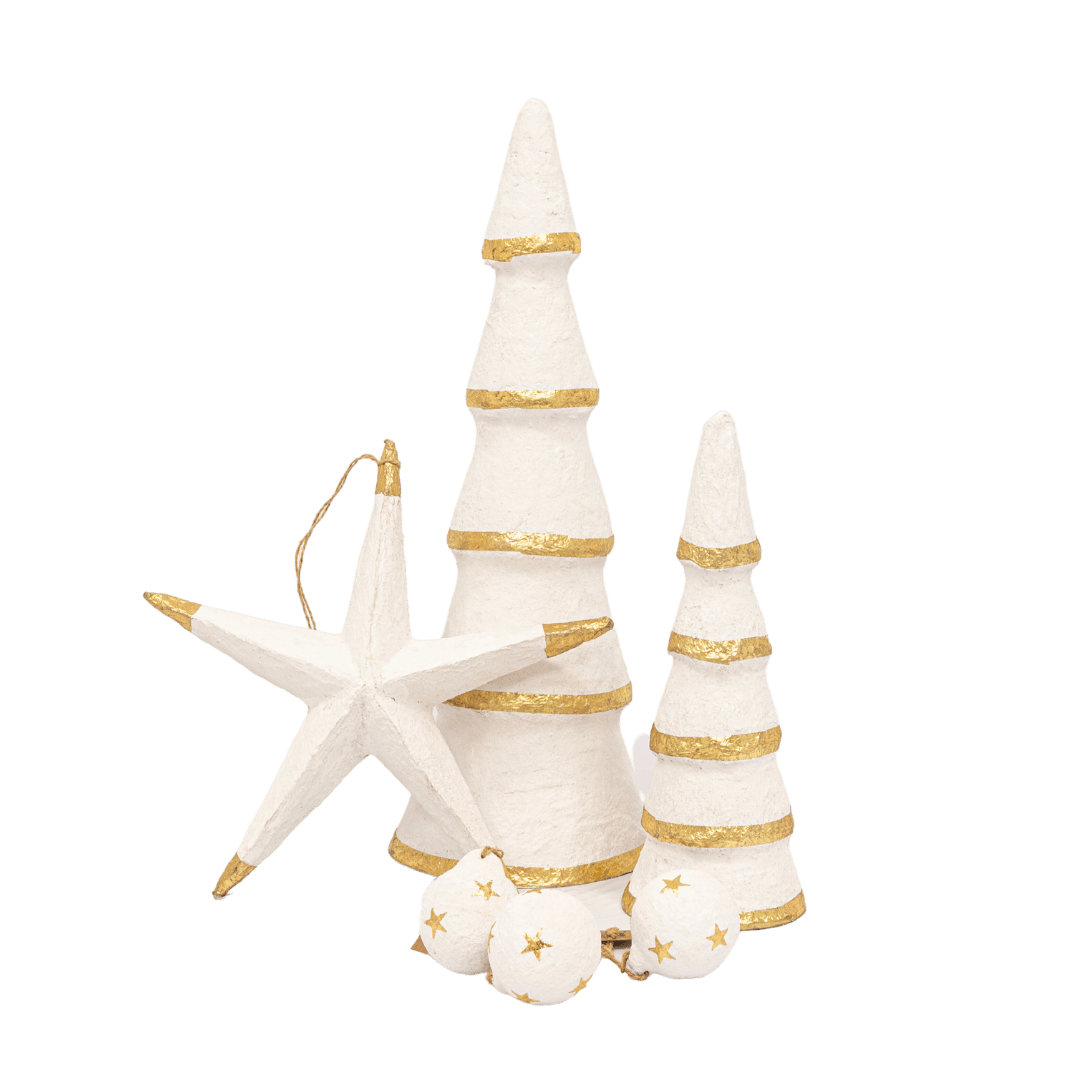 Zoco Home Decor/Christmas Paper Mache Christmas Stars Ornament