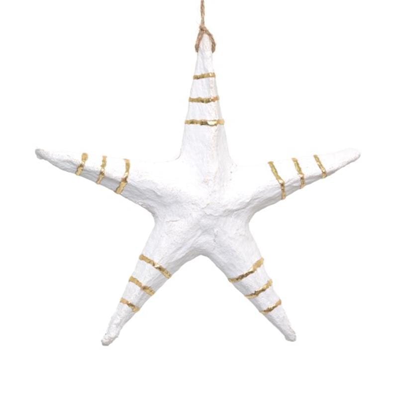 Zoco Home Decor/Christmas Paper Mache Stripes Cristhmas Star