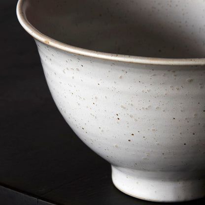 Zoco Home Decor/Kitchen Pion Stoneware Bowl | White/Grey 14.5x8.5cm