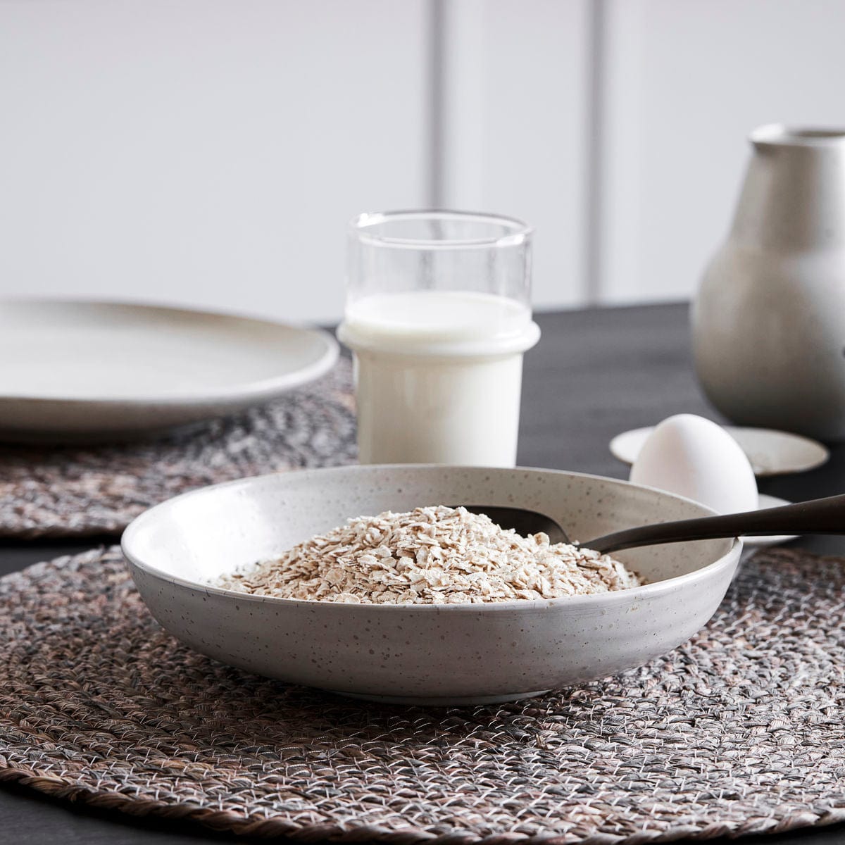 Zoco Home Home accessories Pion Stoneware Bowl | White/Grey 19x4cm