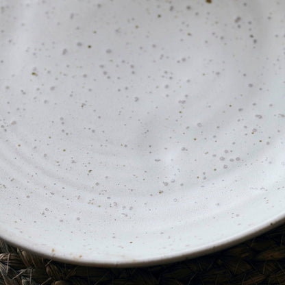 Zoco Home Decor/Kitchen Pion Stoneware Cake Plate | White/Grey 16.5x2.5cm