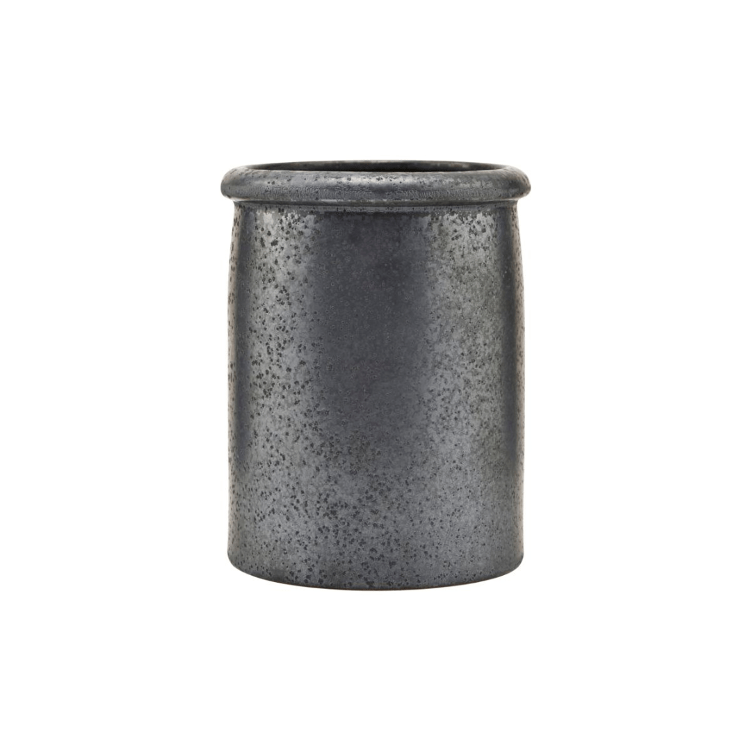 Zoco Home Decor/Accessories Pion Stoneware Jar | Black 11.5x15cm