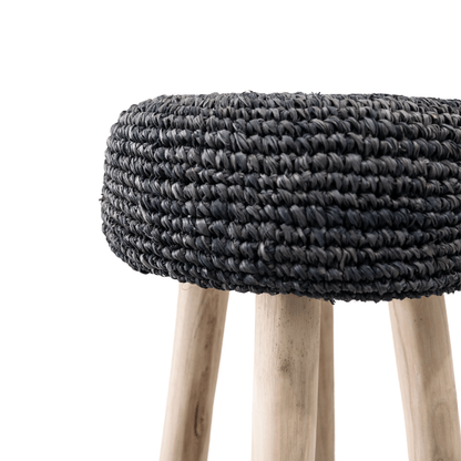 Zoco Home Furniture Raffia Bar stool | Black