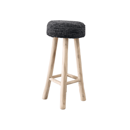 Zoco Home Furniture Raffia Bar stool | Black