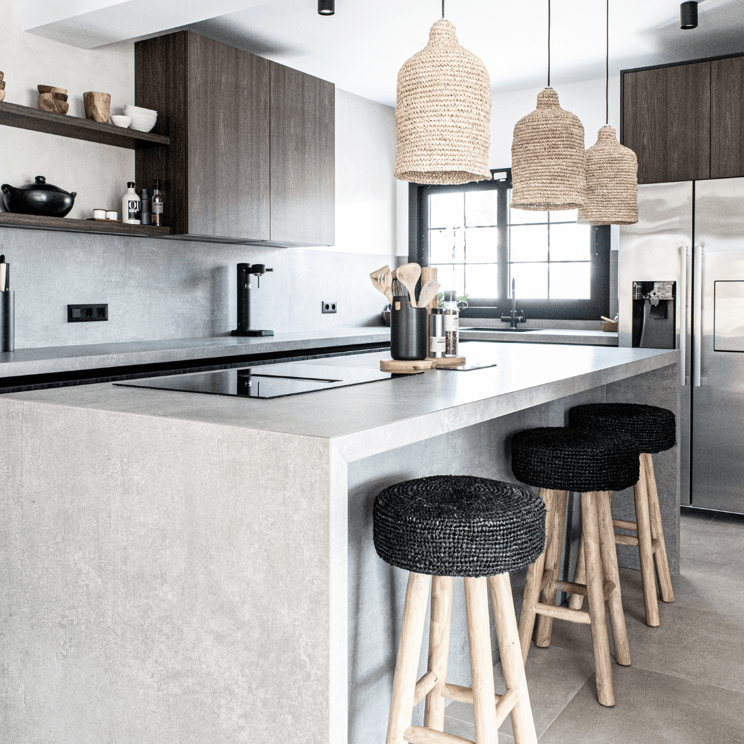 Zoco Home Furniture Raffia Bar stool | Black