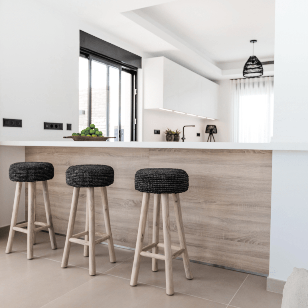 Zoco Home Furniture/Chair Raffia Bar stool | Black