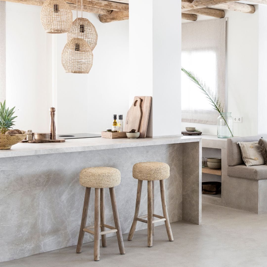 Zoco Home Furniture Raffia Bar Stool