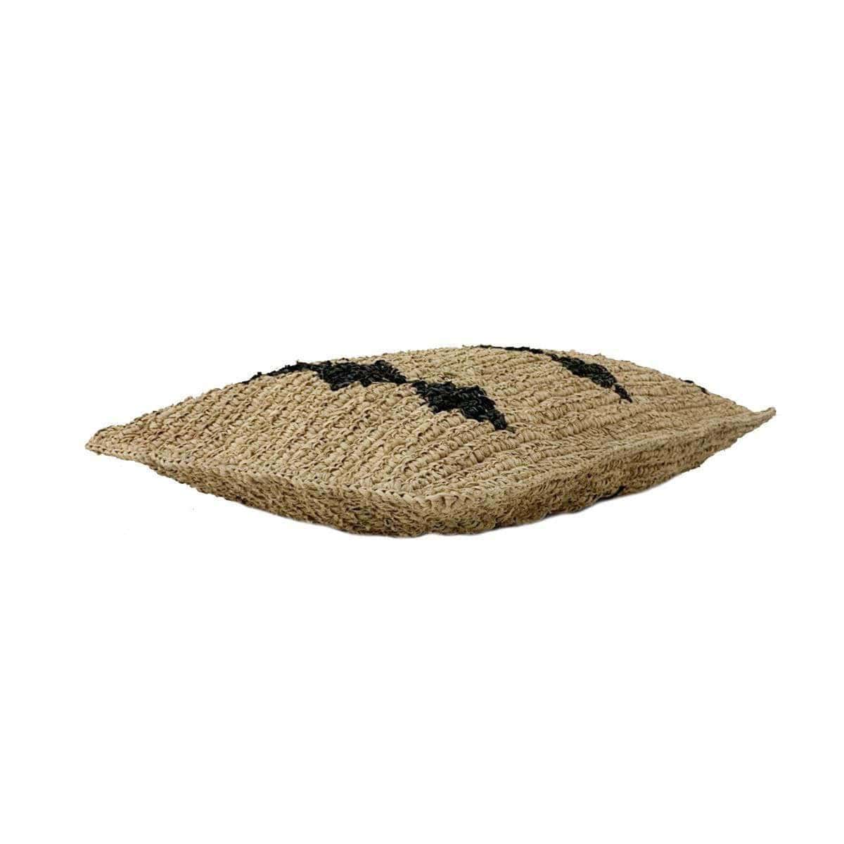 Raffia cushion cover | Black motive 70x40cm - Zoco Home 