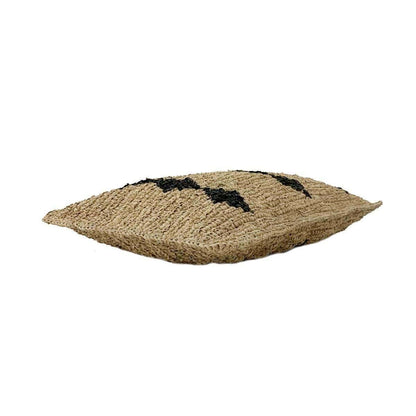 Raffia cushion cover | Black motive 70x40cm - Zoco Home 