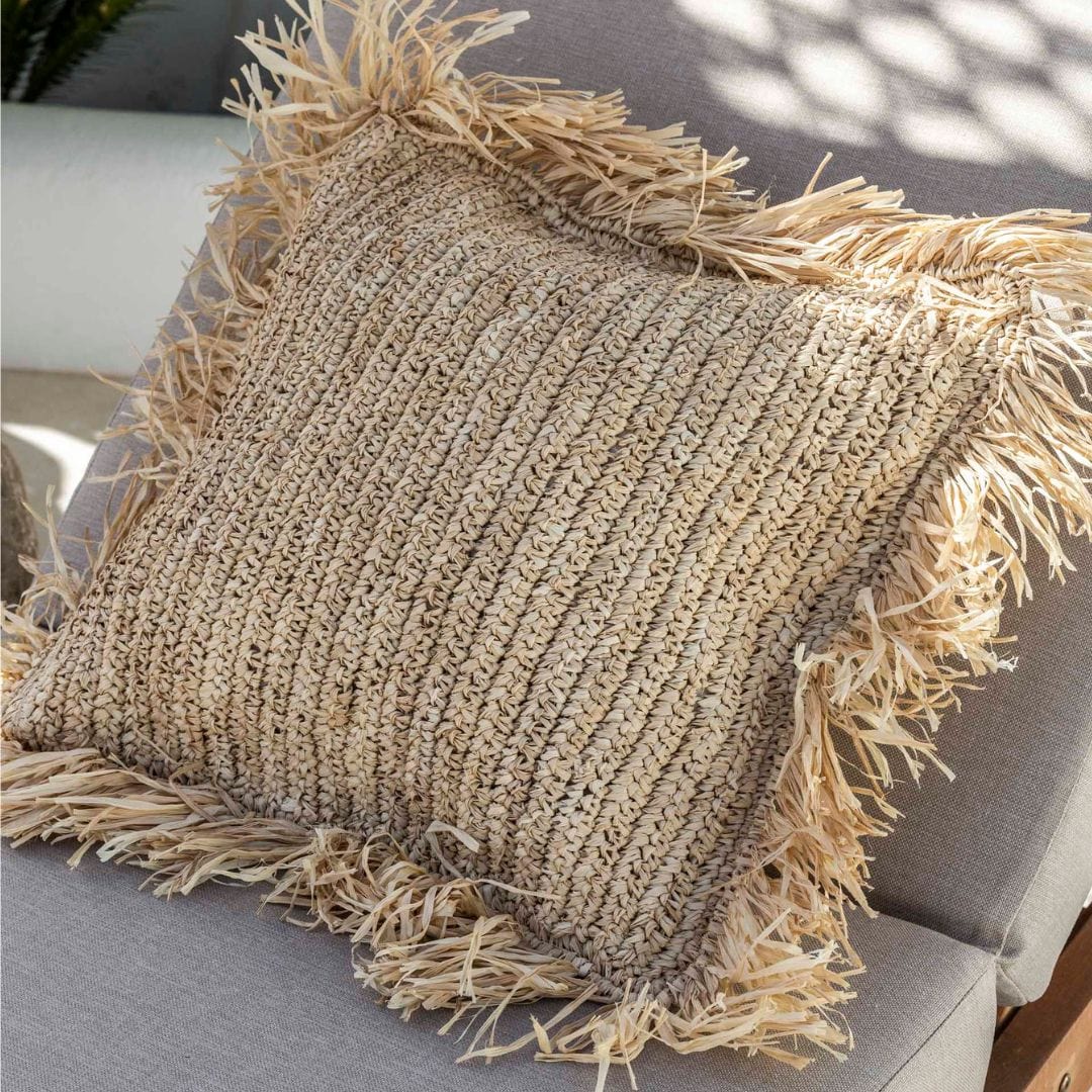 Zoco Home Raffia Cushion Cover | Fringe | 45x45cm