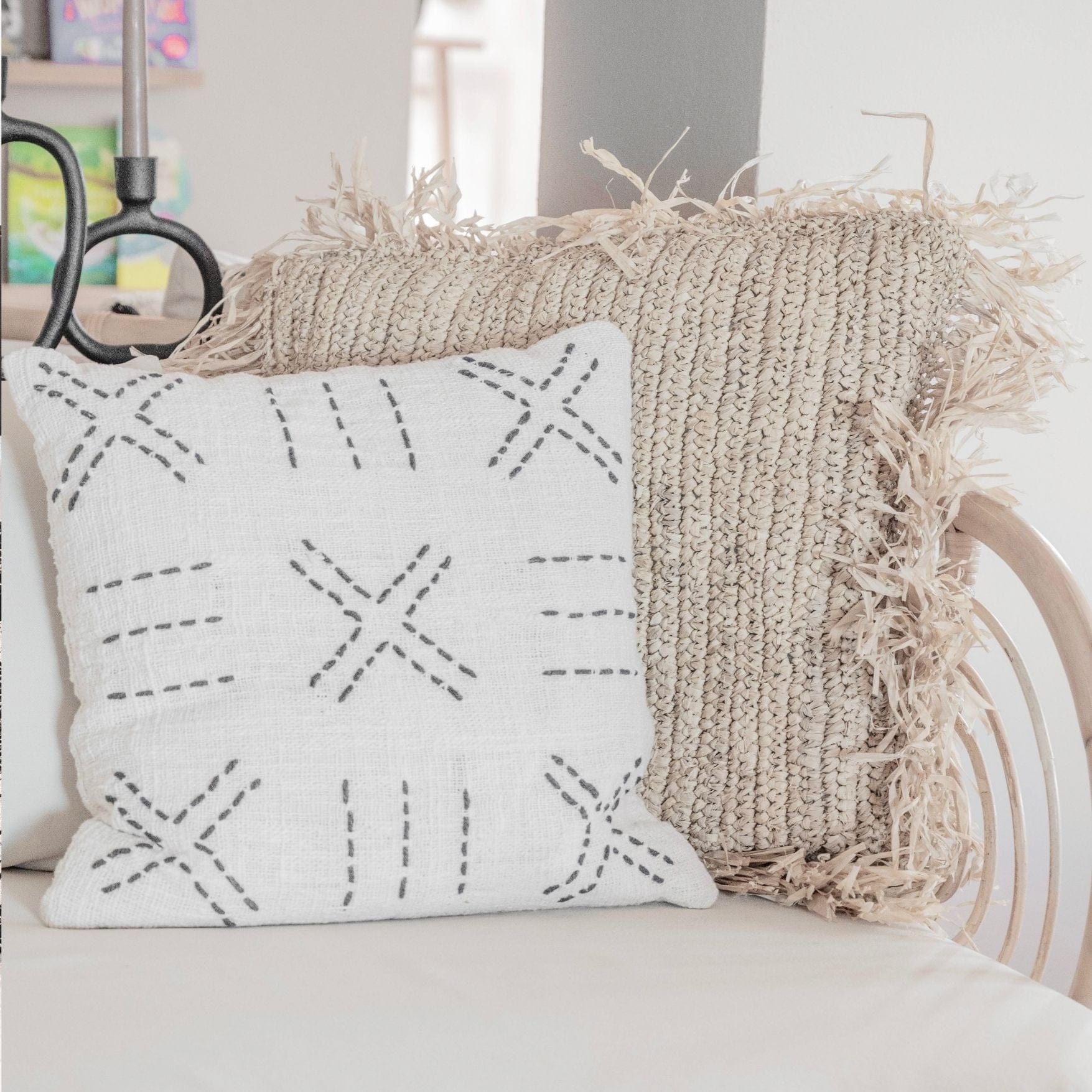 Zoco Home Decor/Textile Raffia Cushion Cover | Fringe 60x60cm