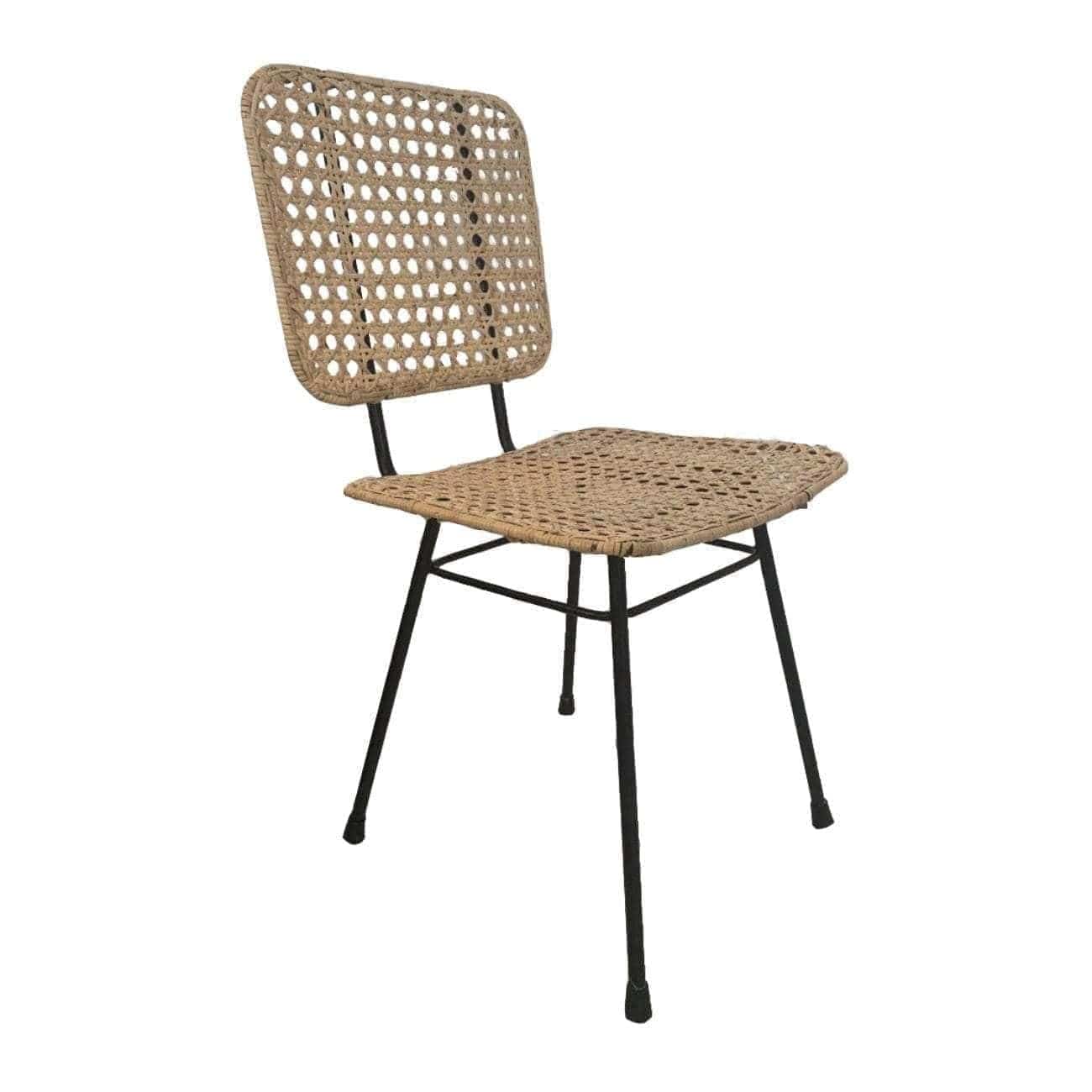 Zoco Home Furniture Rattan dining chair | Black Legs