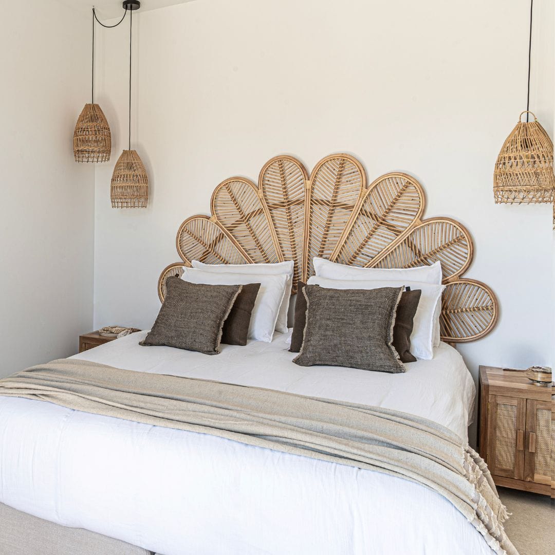 Zoco Home Furniture/Bed Rattan Flower Headboard | 185x145cm