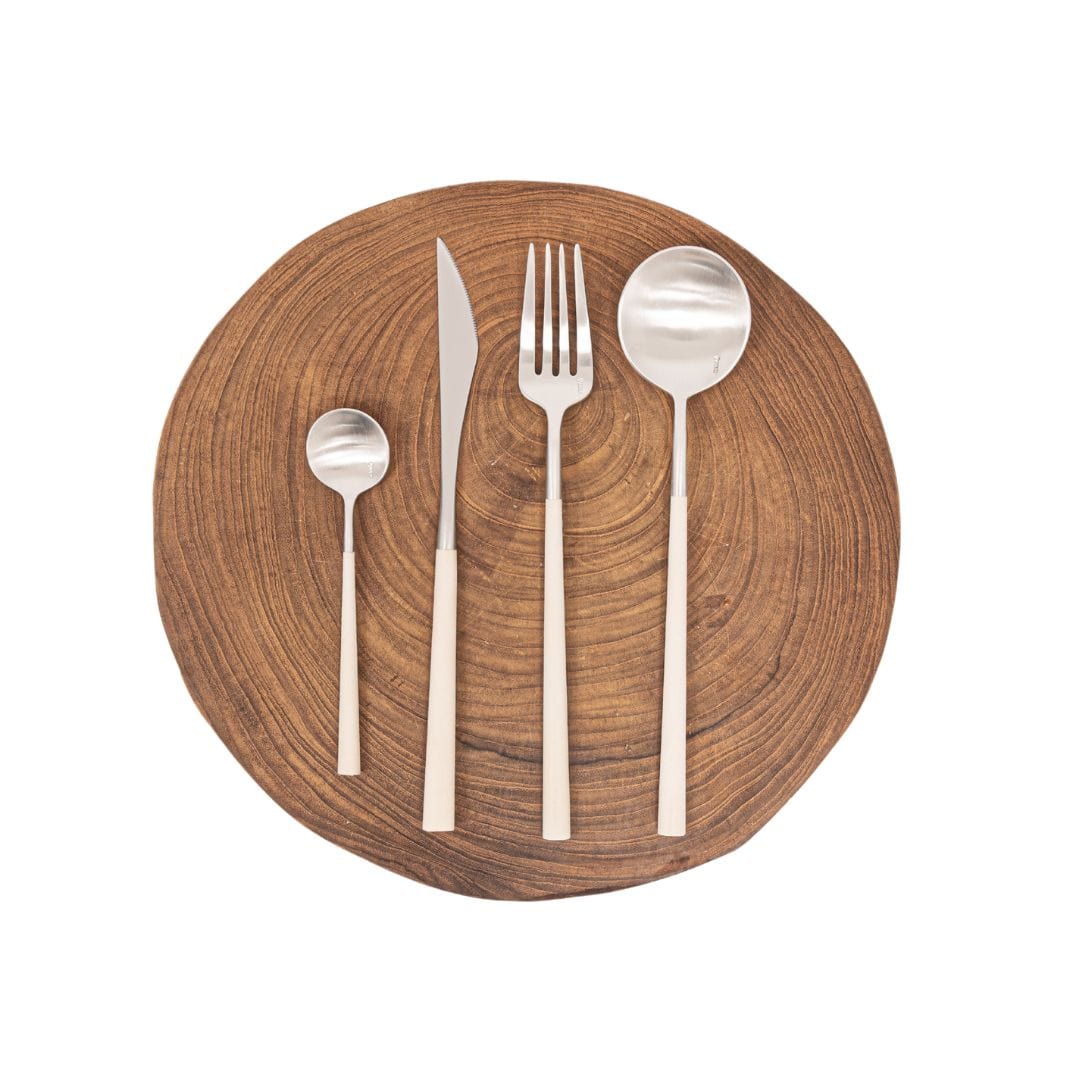 Zoco Home Decor/Christmas Recycled Resin Fiber Cutlery Set | Ivory