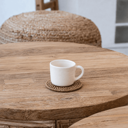 Zoco Home Decor/Kitchen Recycled Stoneware Coffee Cup | White  | 7x6cm