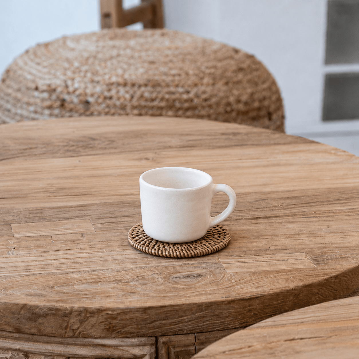 Zoco Home Decor/Kitchen Recycled Stoneware Coffee Cup | White  | 7x6cm