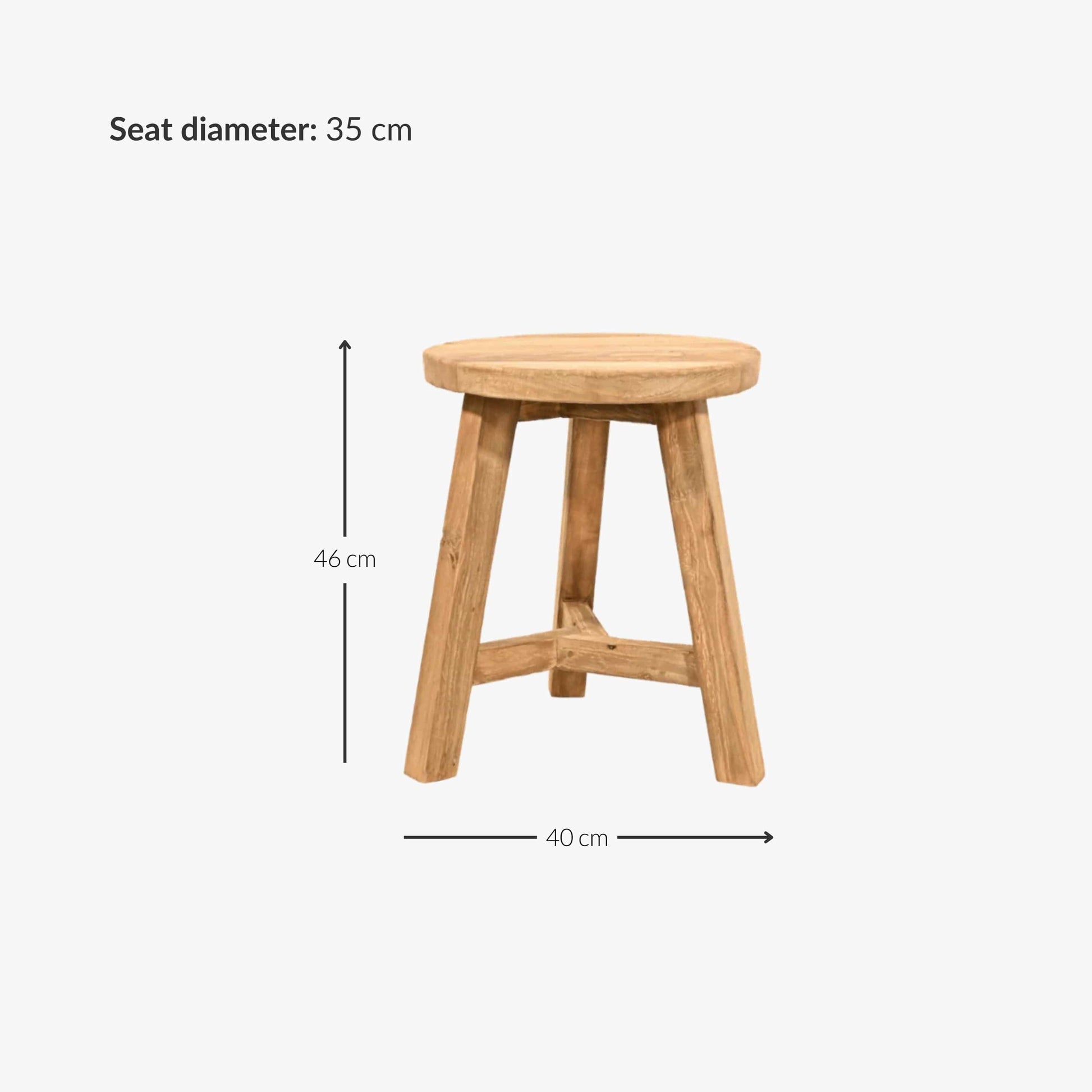 Zoco Home Recycled Teak Stool